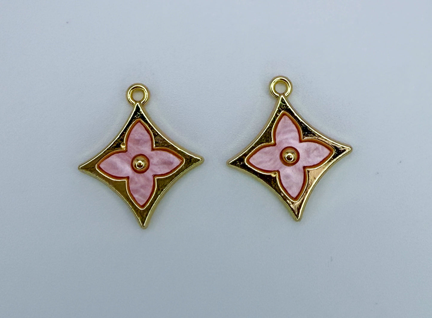 LV Pink Clover Logo Symbol DIY Charms