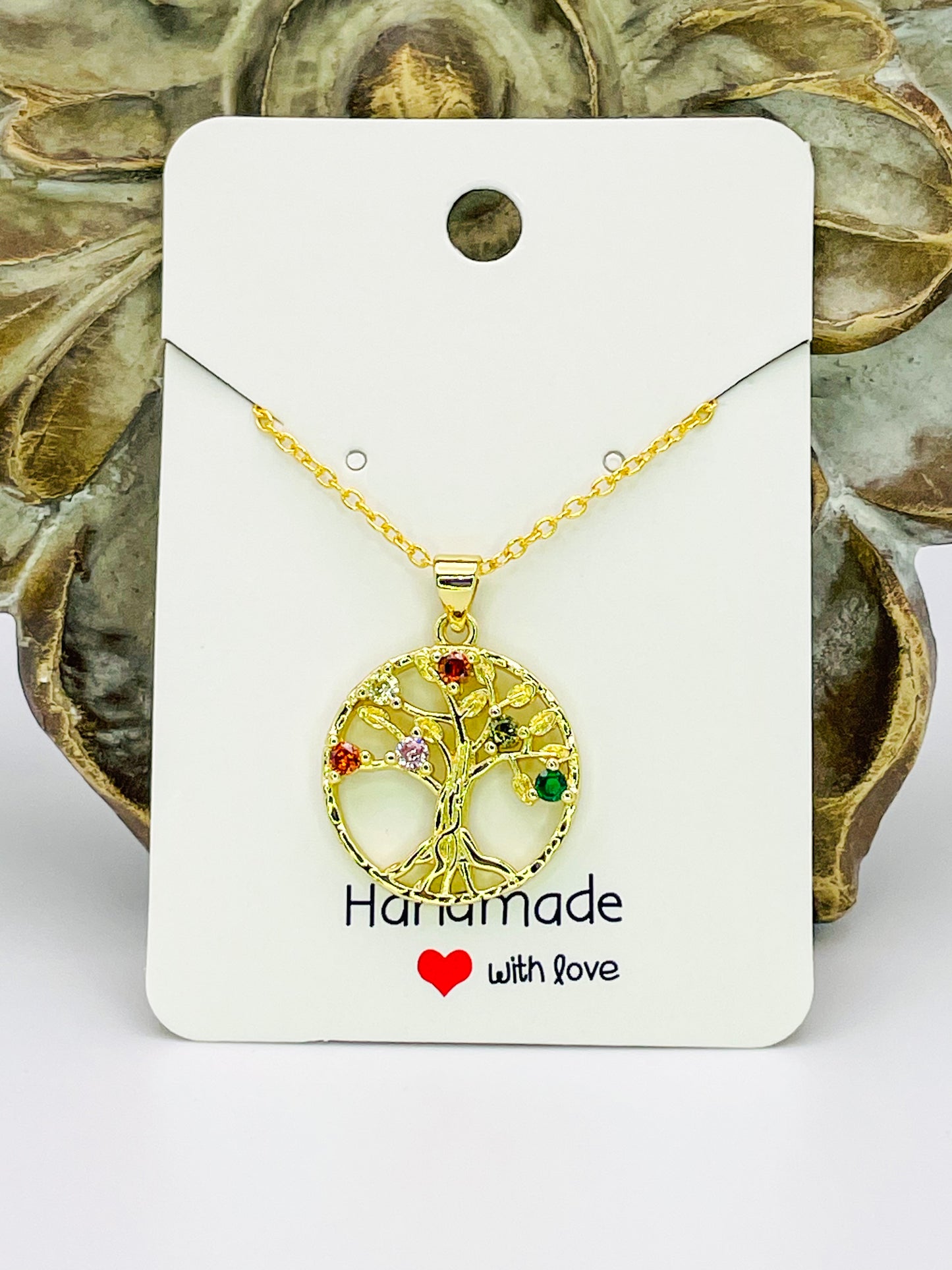 18K Gold Overlay S925 Sterling Silver Tree of Life Necklaces