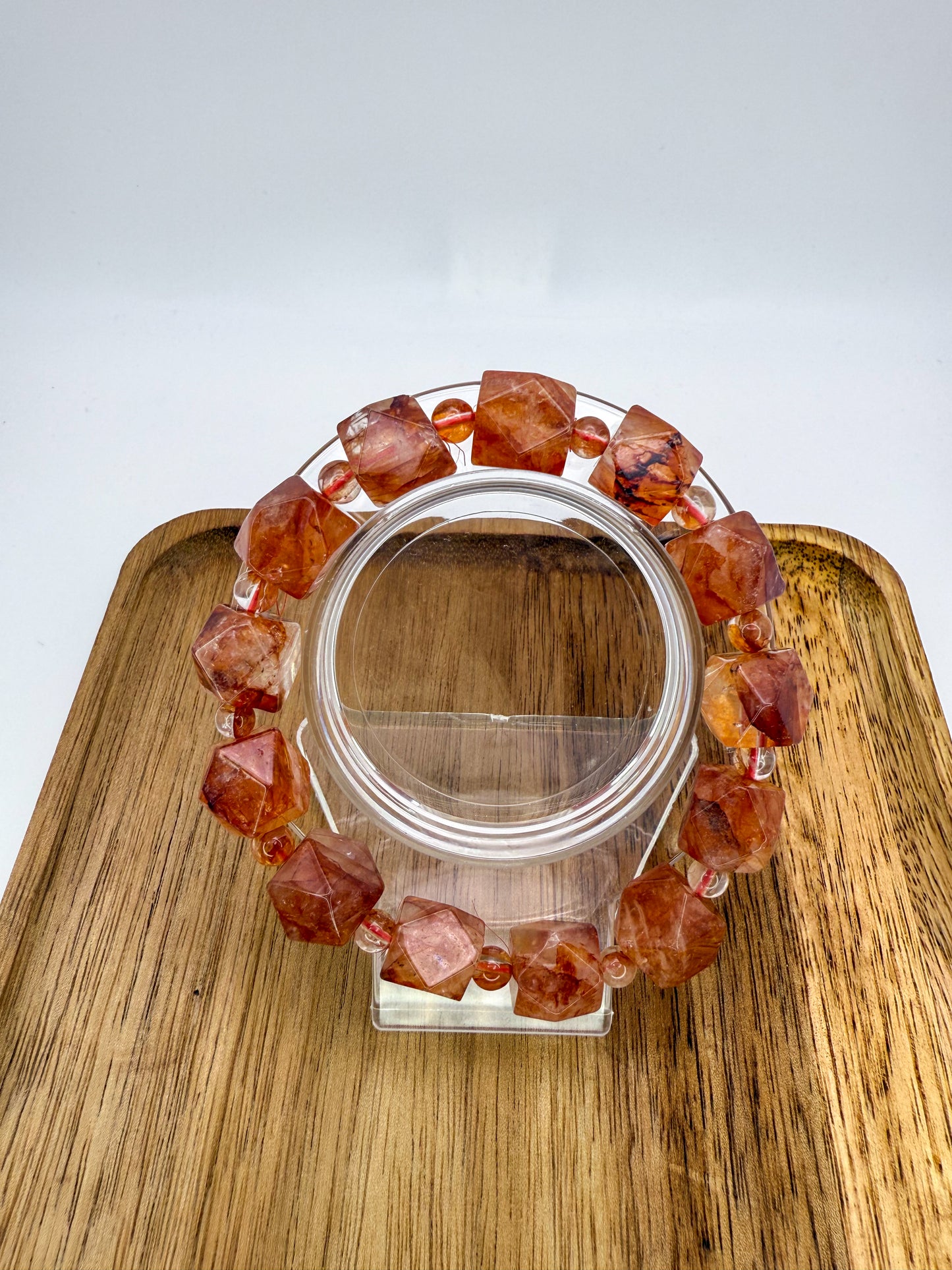 High Quality Fire Quartz Freeform Crystal Beaded Bracelet