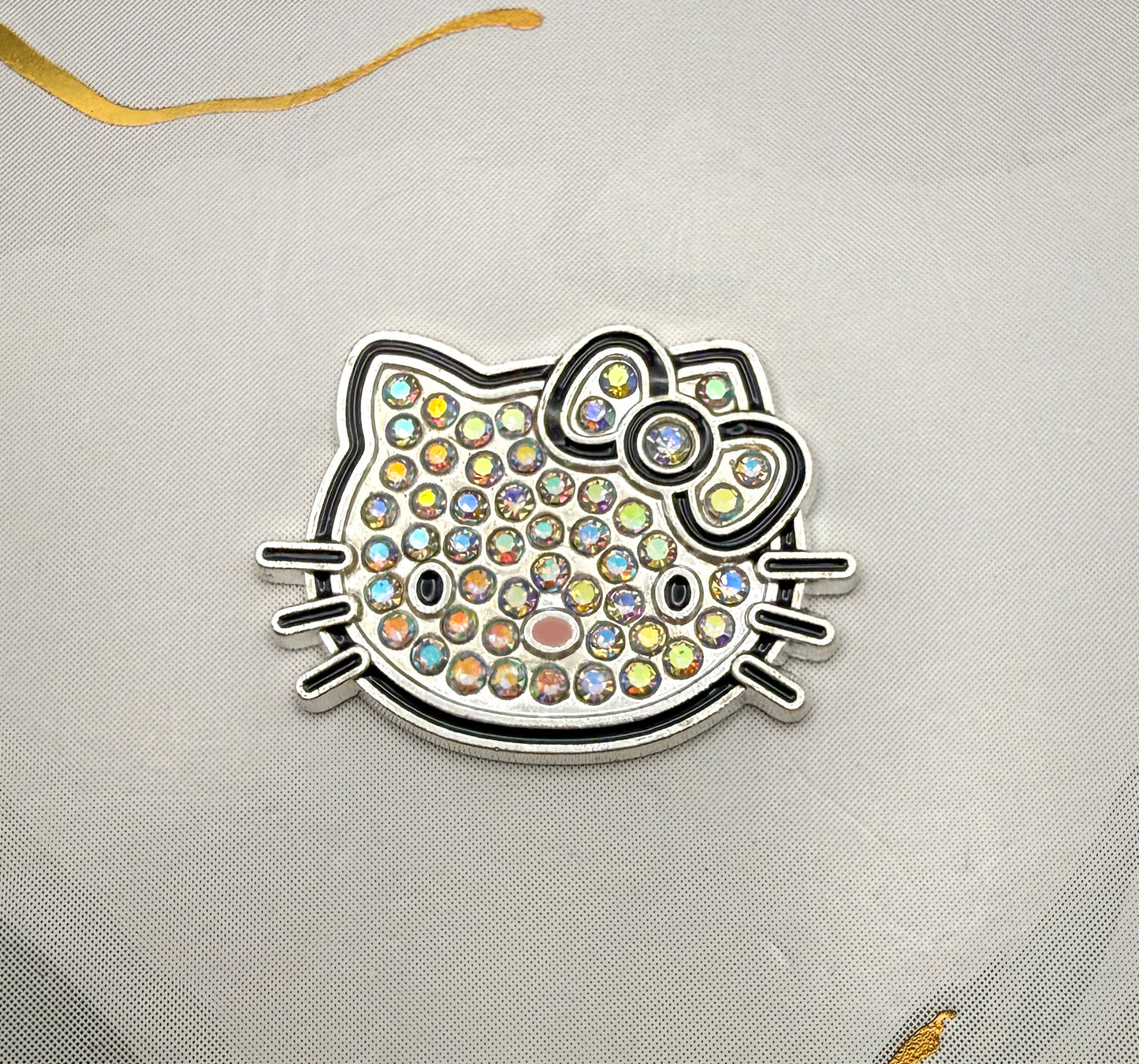 Silver Hello Kitty Head Metal DIY Charm