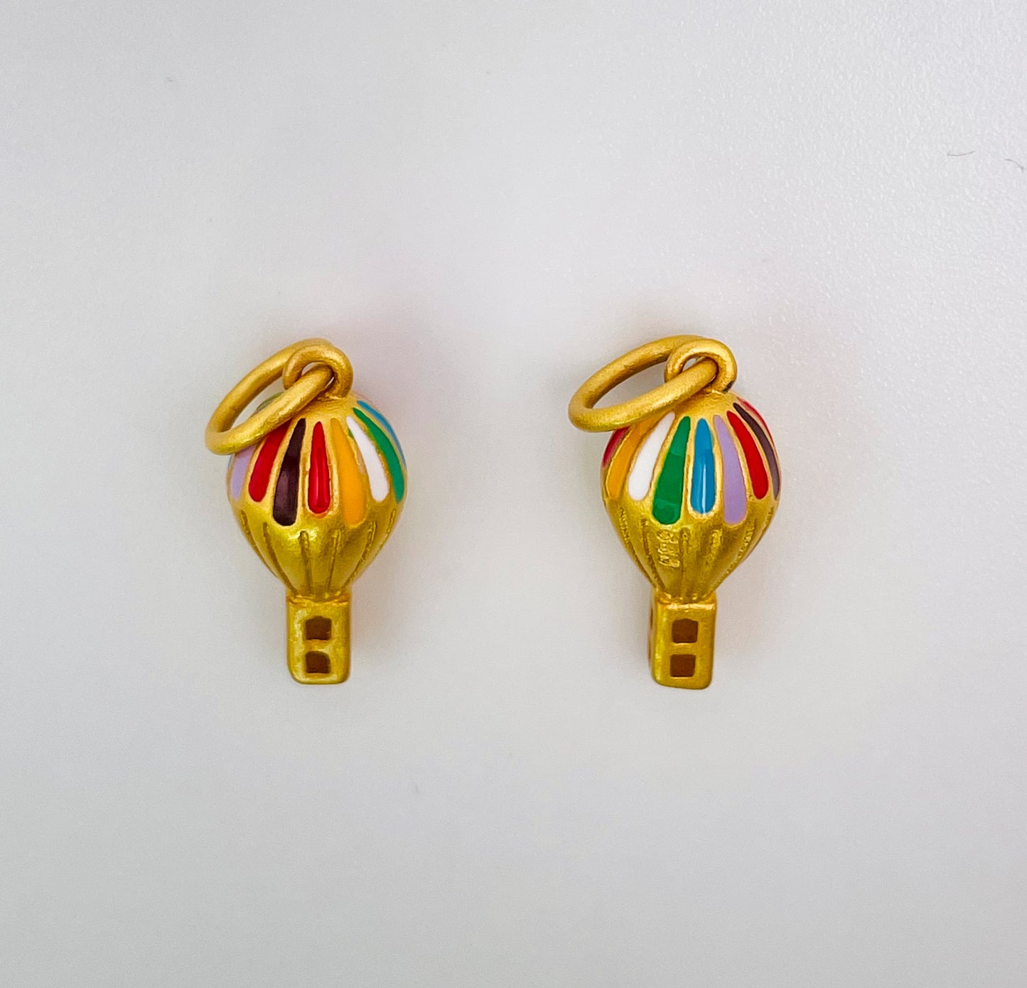 Enameled Hot Air Balloon S999 Gold Charms