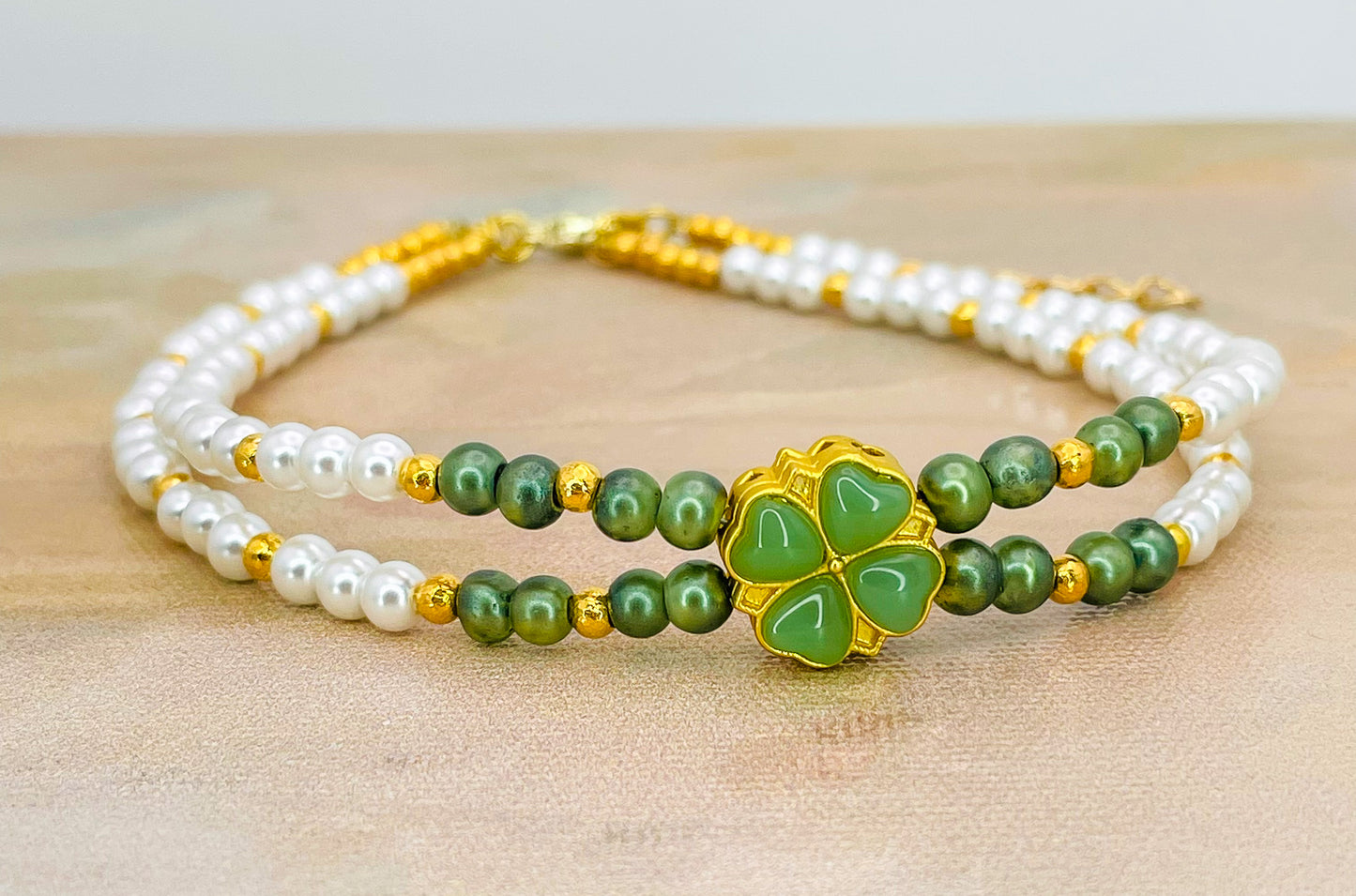 Lucky Four Leaf Clover Anklet