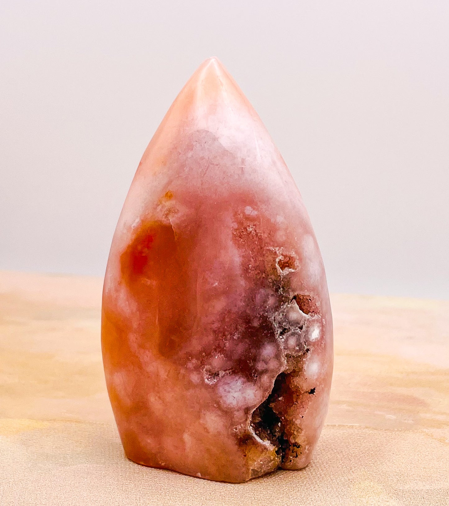 Flower Agate Druzy Standing Crystal