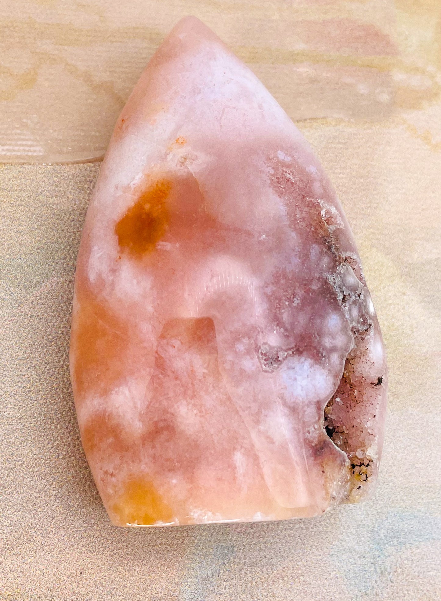 Flower Agate Druzy Standing Crystal