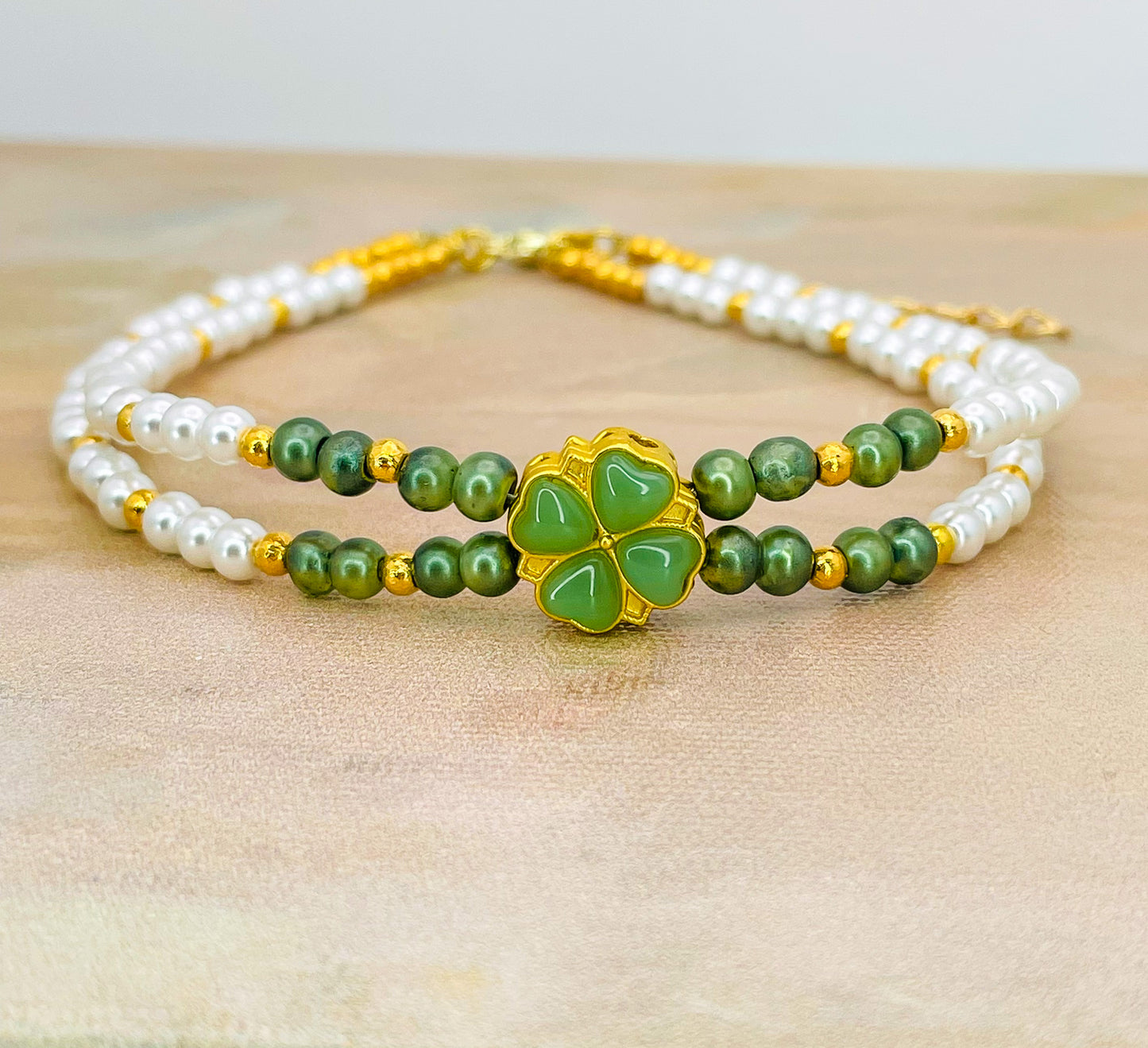 Lucky Four Leaf Clover Anklet