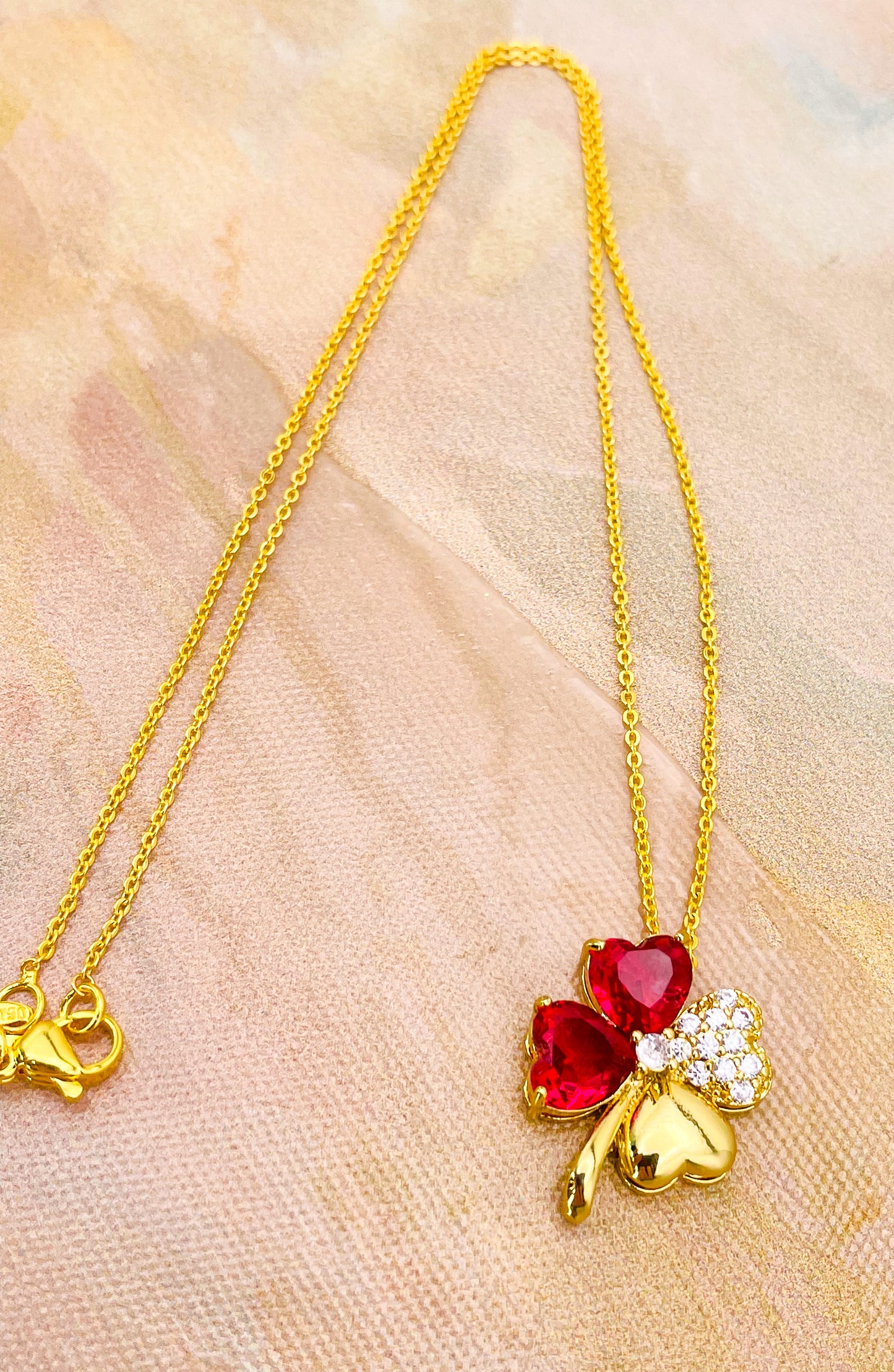 Swarovski Crystal Lucky Clover 18K Gold Necklace