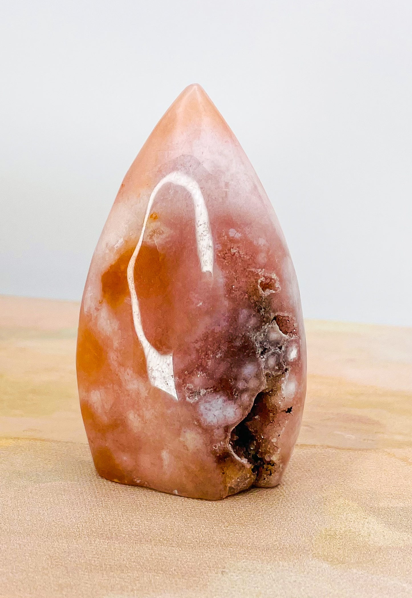 Flower Agate Druzy Standing Crystal