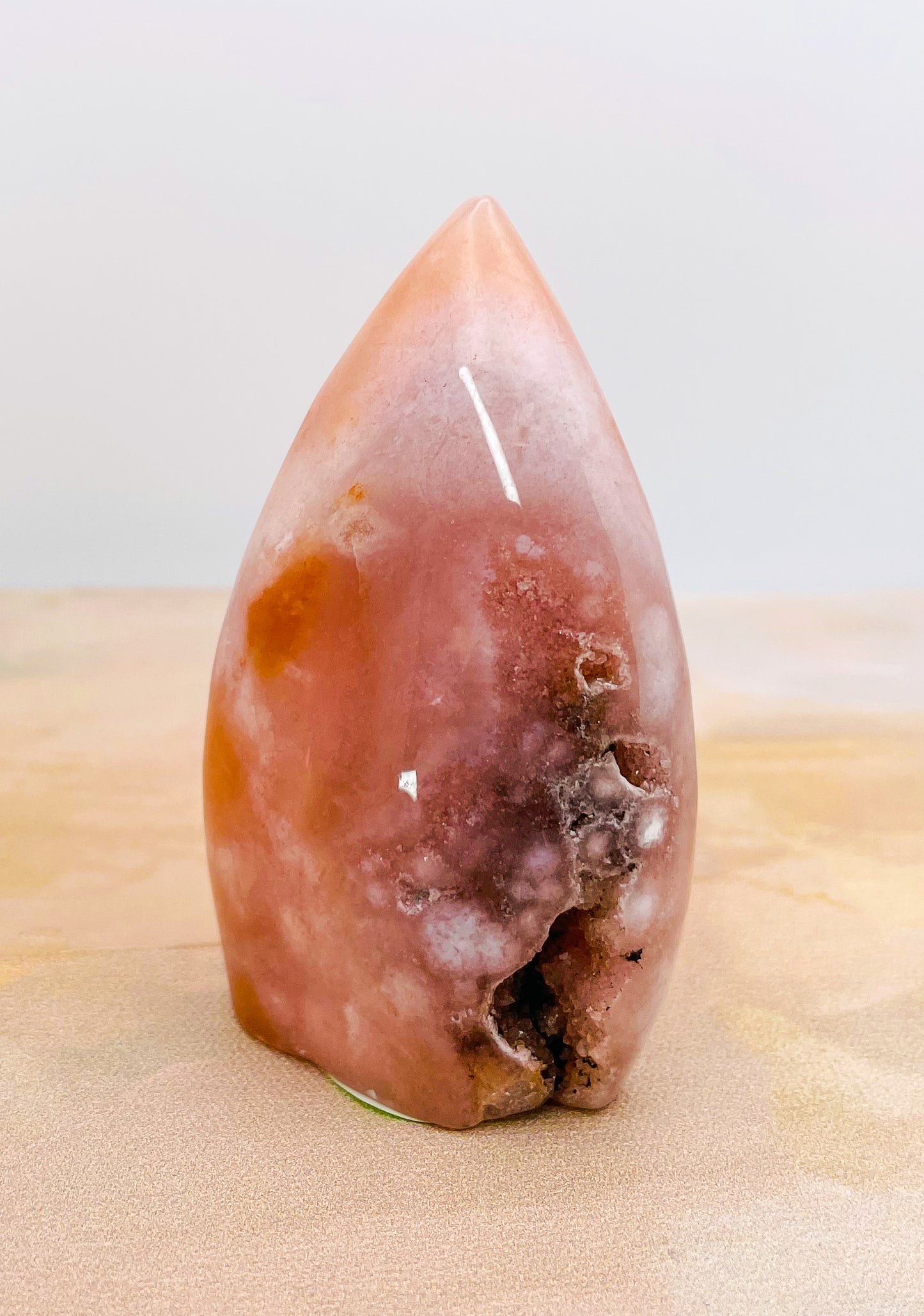 Flower Agate Druzy Standing Crystal