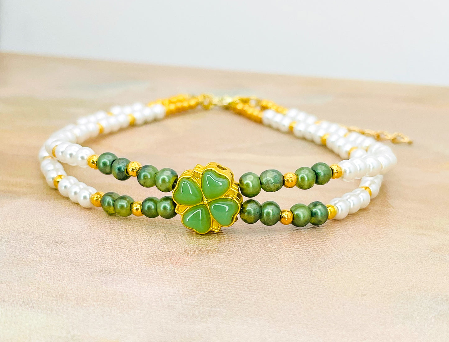 Lucky Four Leaf Clover Anklet