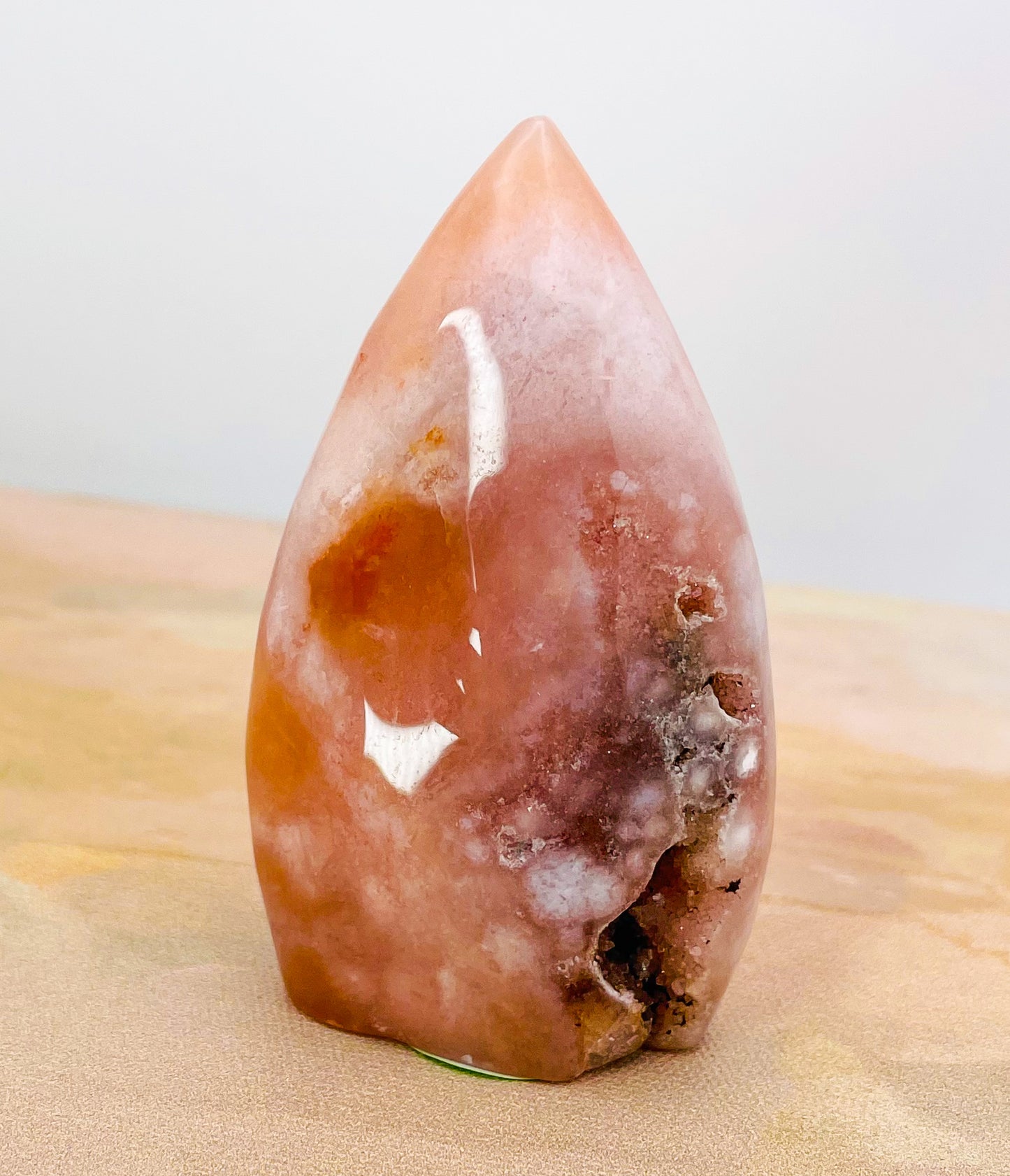 Flower Agate Druzy Standing Crystal