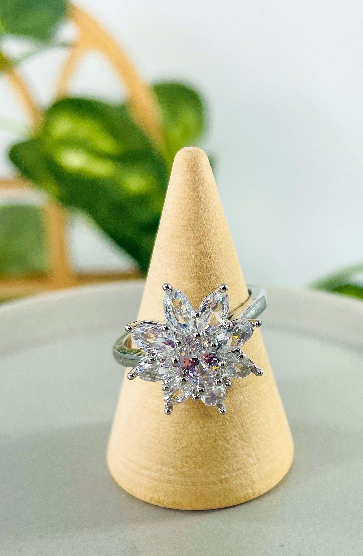 Moissanite Blossom Flower Ring