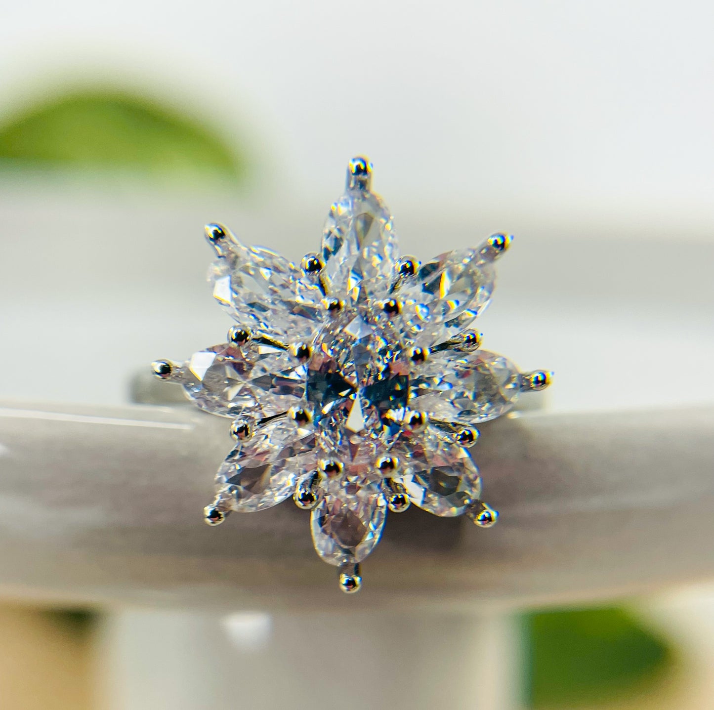 Moissanite Blossom Flower Ring