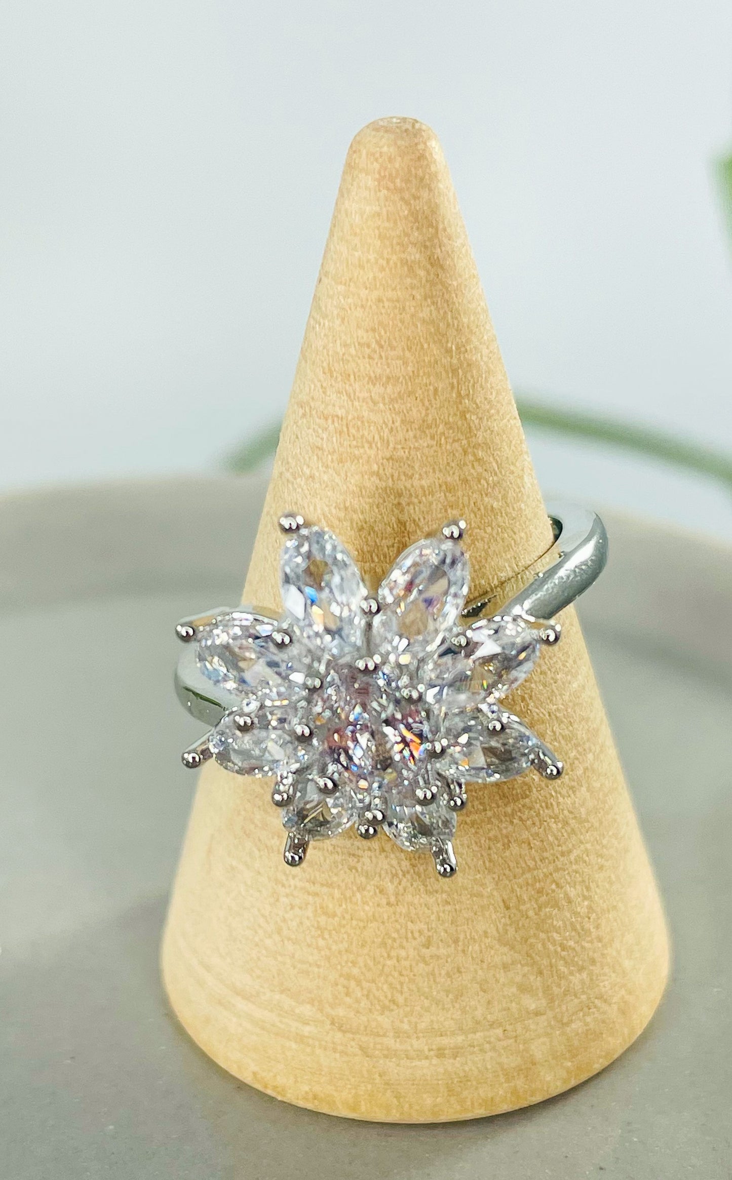 Moissanite Blossom Flower Ring