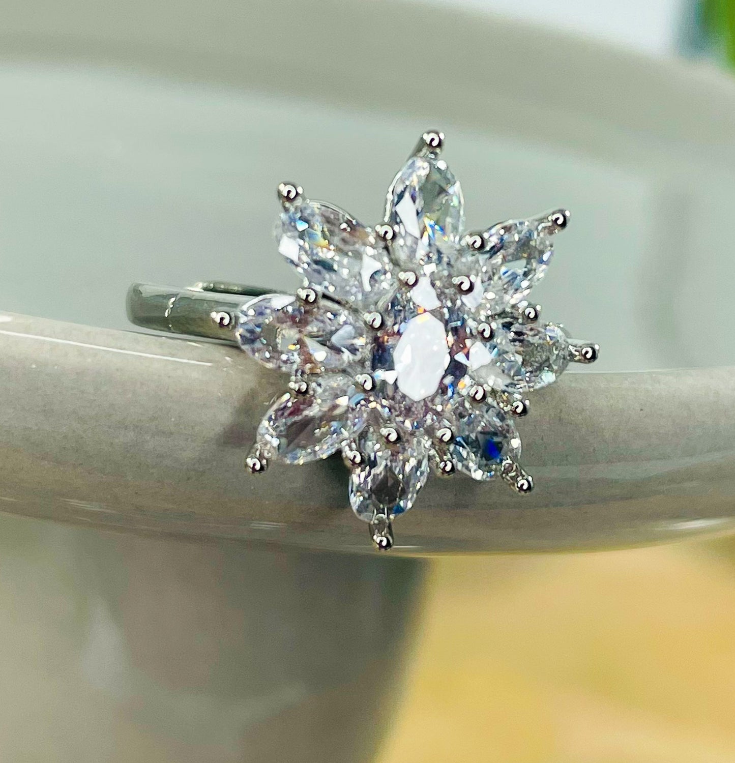 Moissanite Blossom Flower Ring