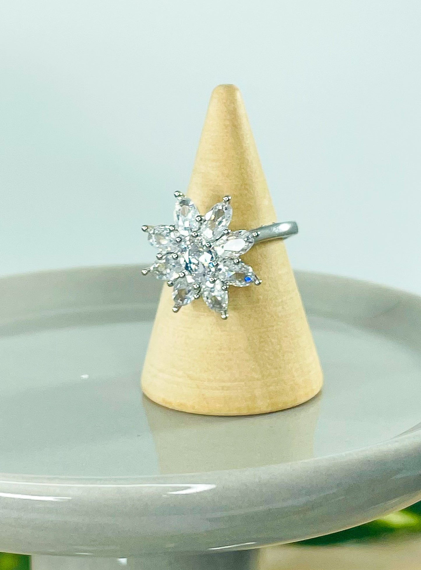 Moissanite Blossom Flower Ring