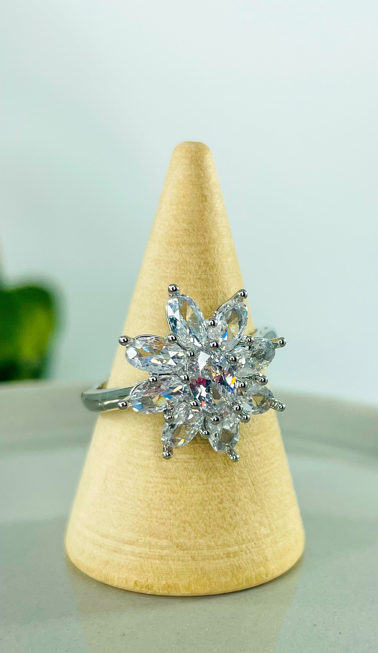 Moissanite Blossom Flower Ring