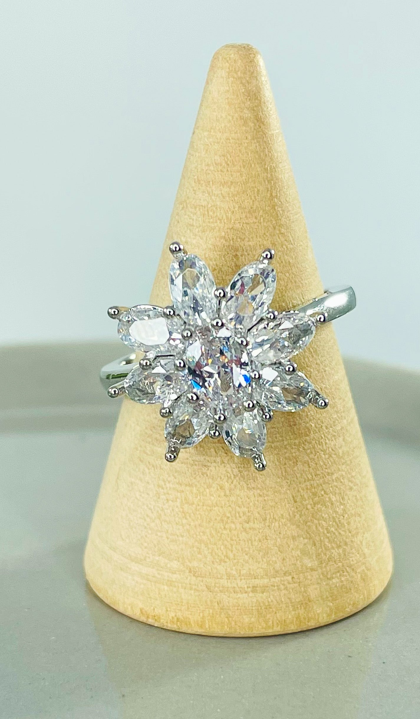 Moissanite Blossom Flower Ring