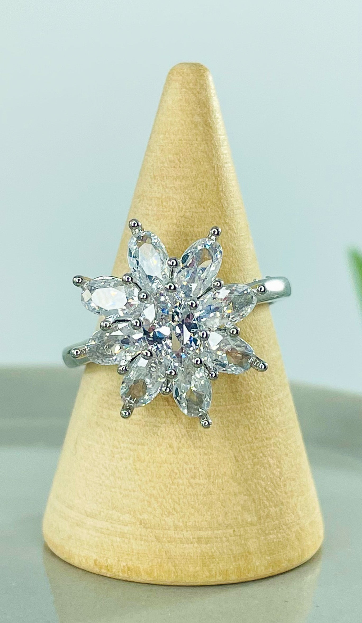 Moissanite Blossom Flower Ring