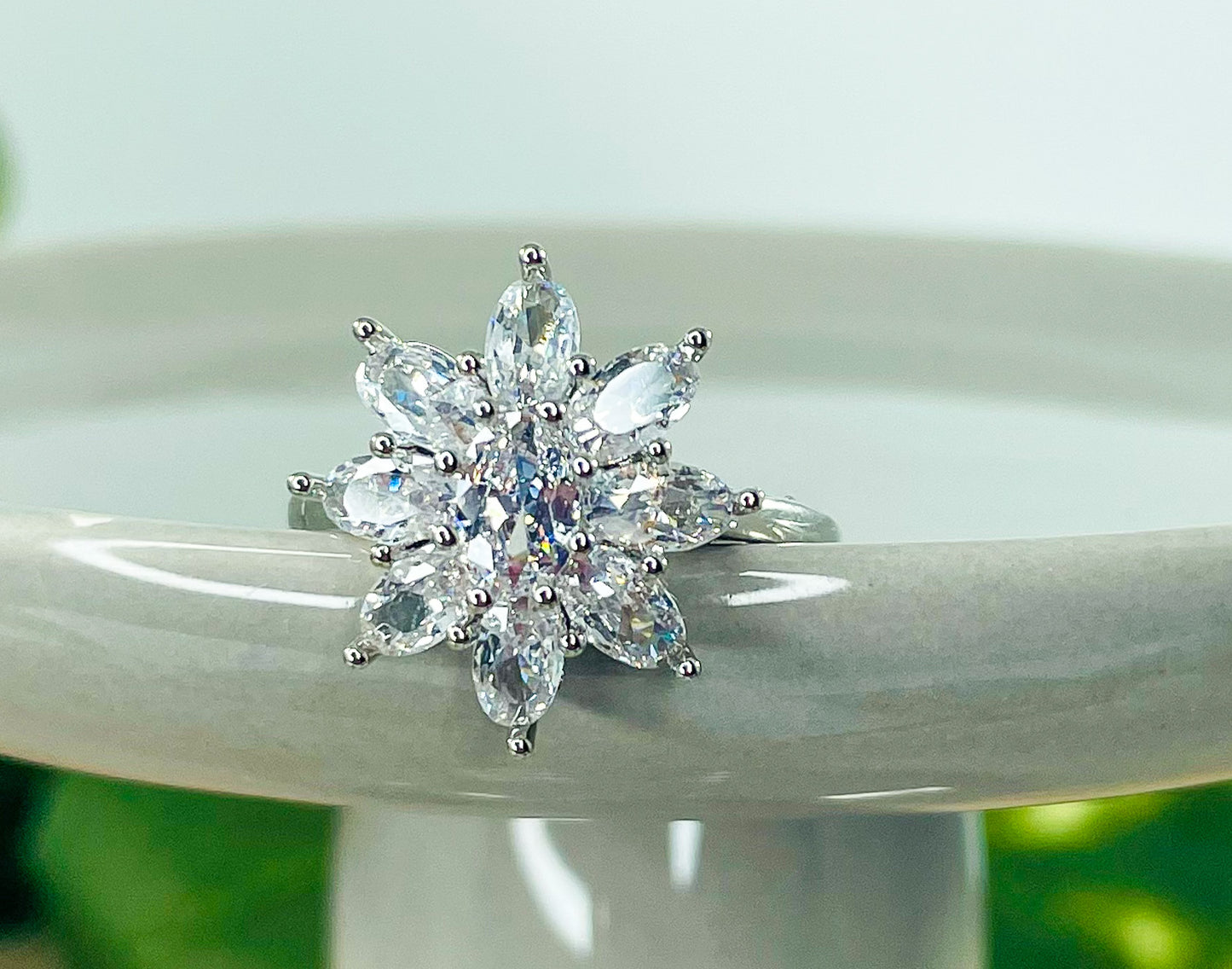 Moissanite Blossom Flower Ring