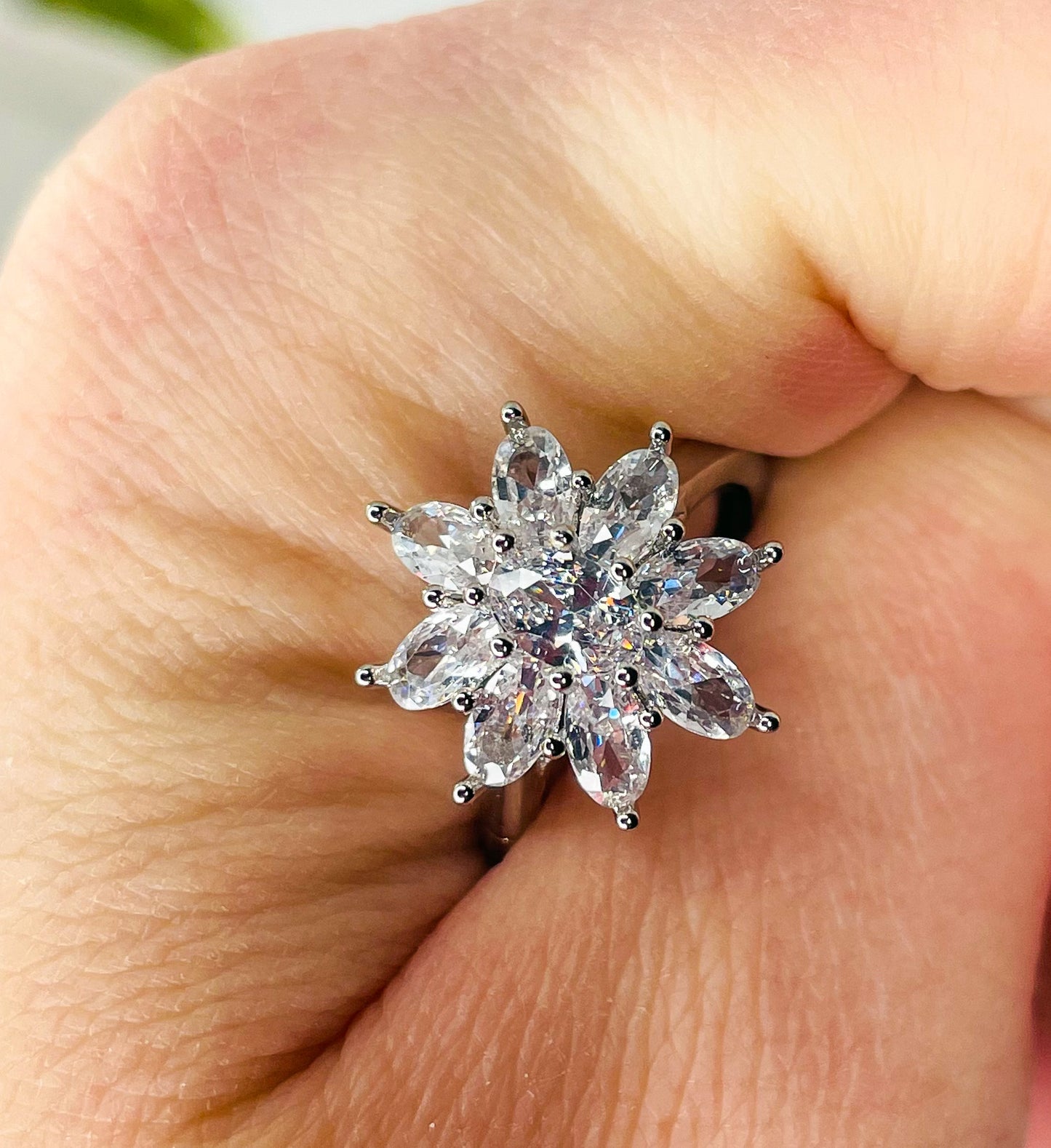 Moissanite Blossom Flower Ring