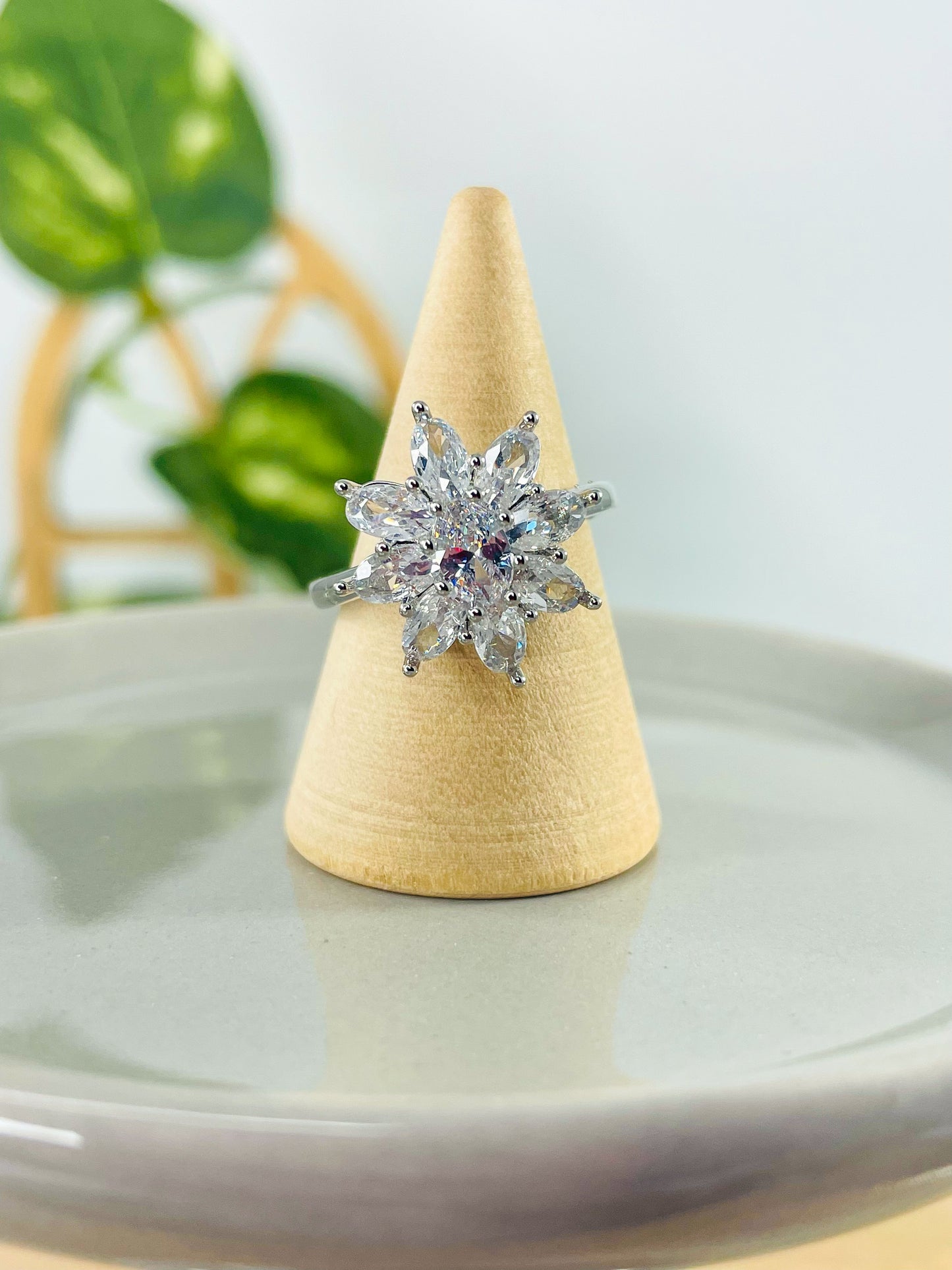 Moissanite Blossom Flower Ring