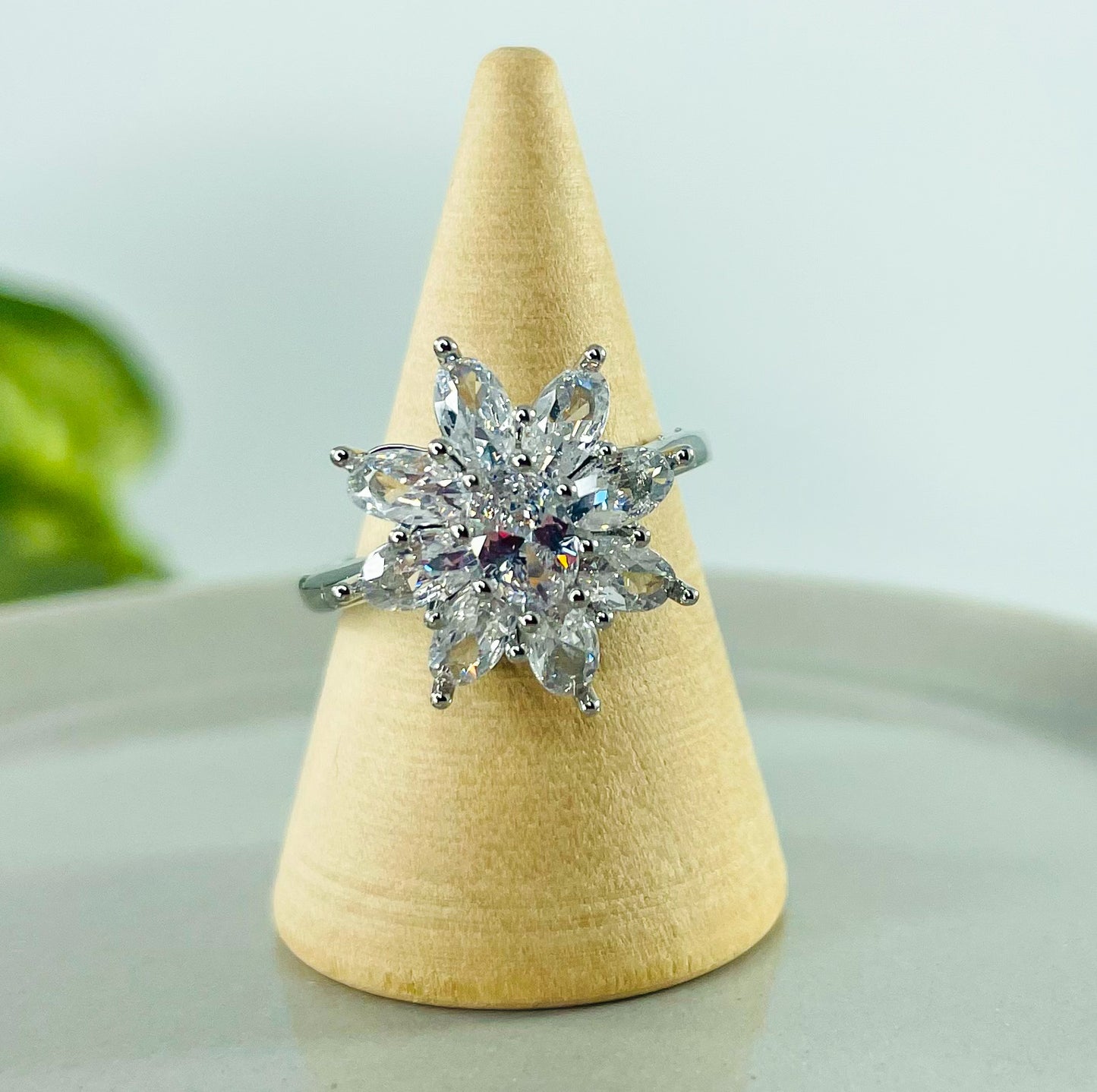 Moissanite Blossom Flower Ring