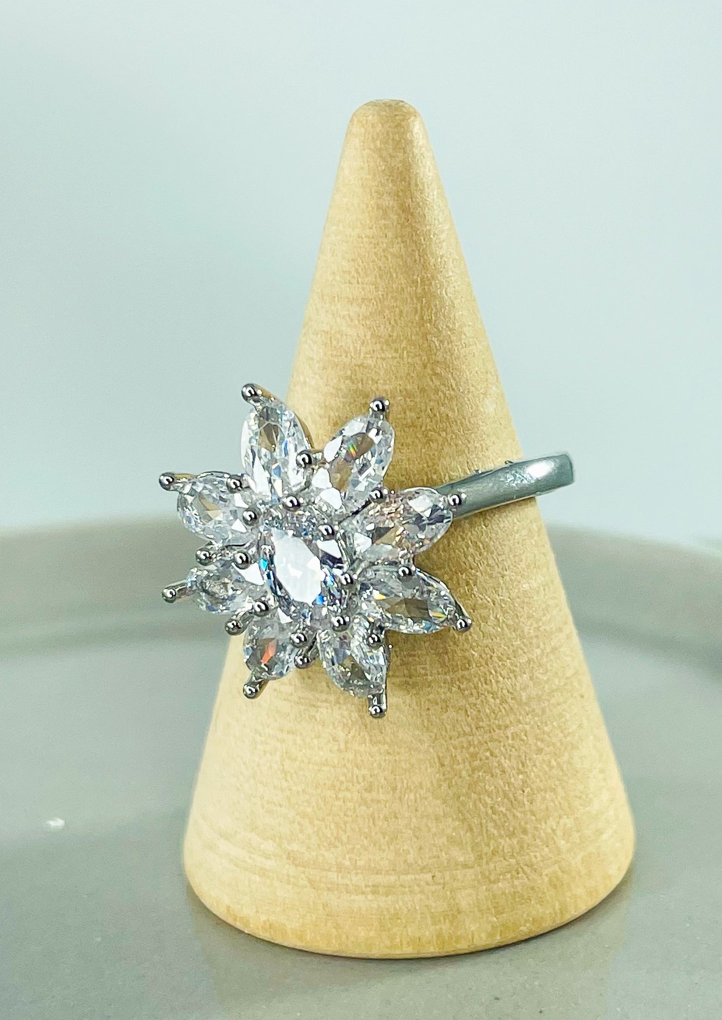 Moissanite Blossom Flower Ring