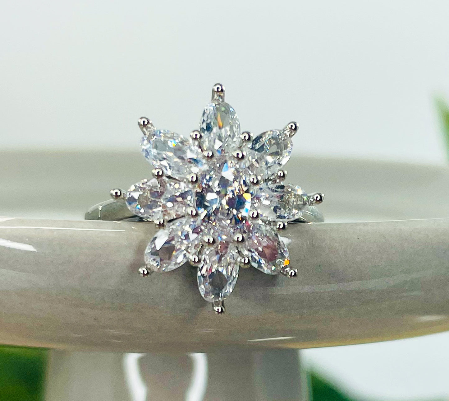 Moissanite Blossom Flower Ring