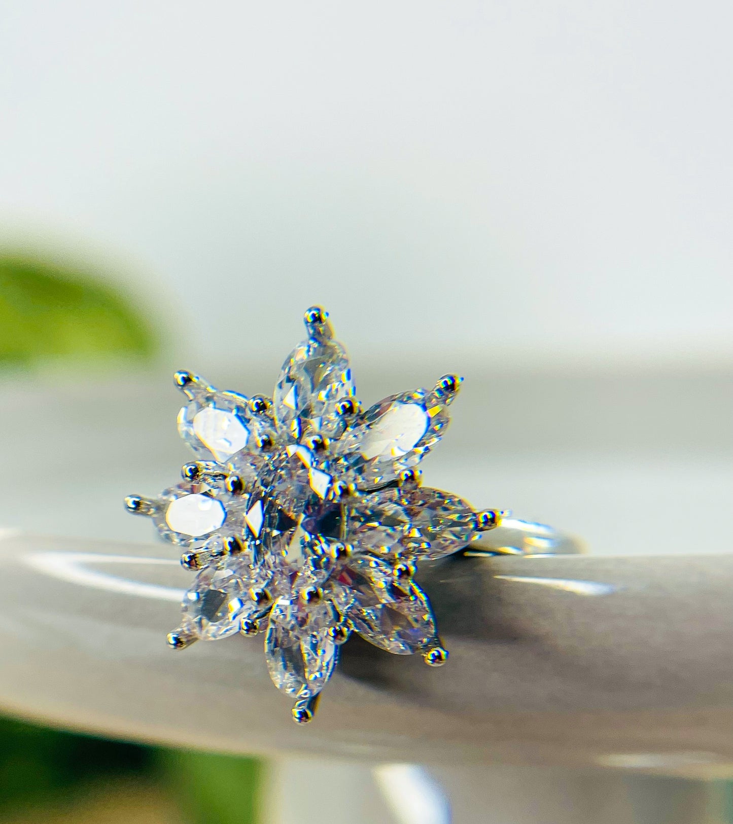 Moissanite Blossom Flower Ring