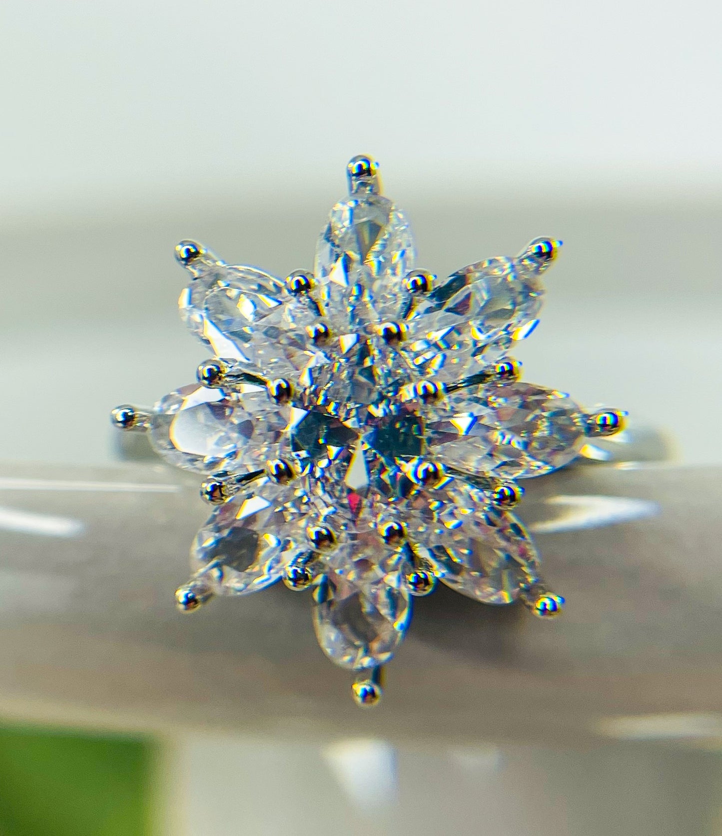 Moissanite Blossom Flower Ring