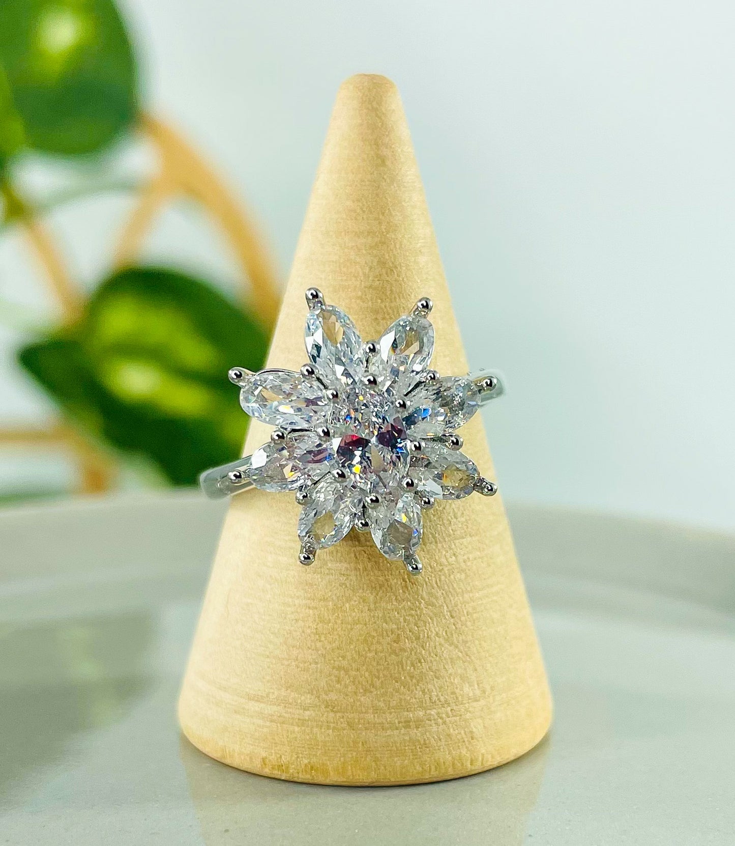 Moissanite Blossom Flower Ring