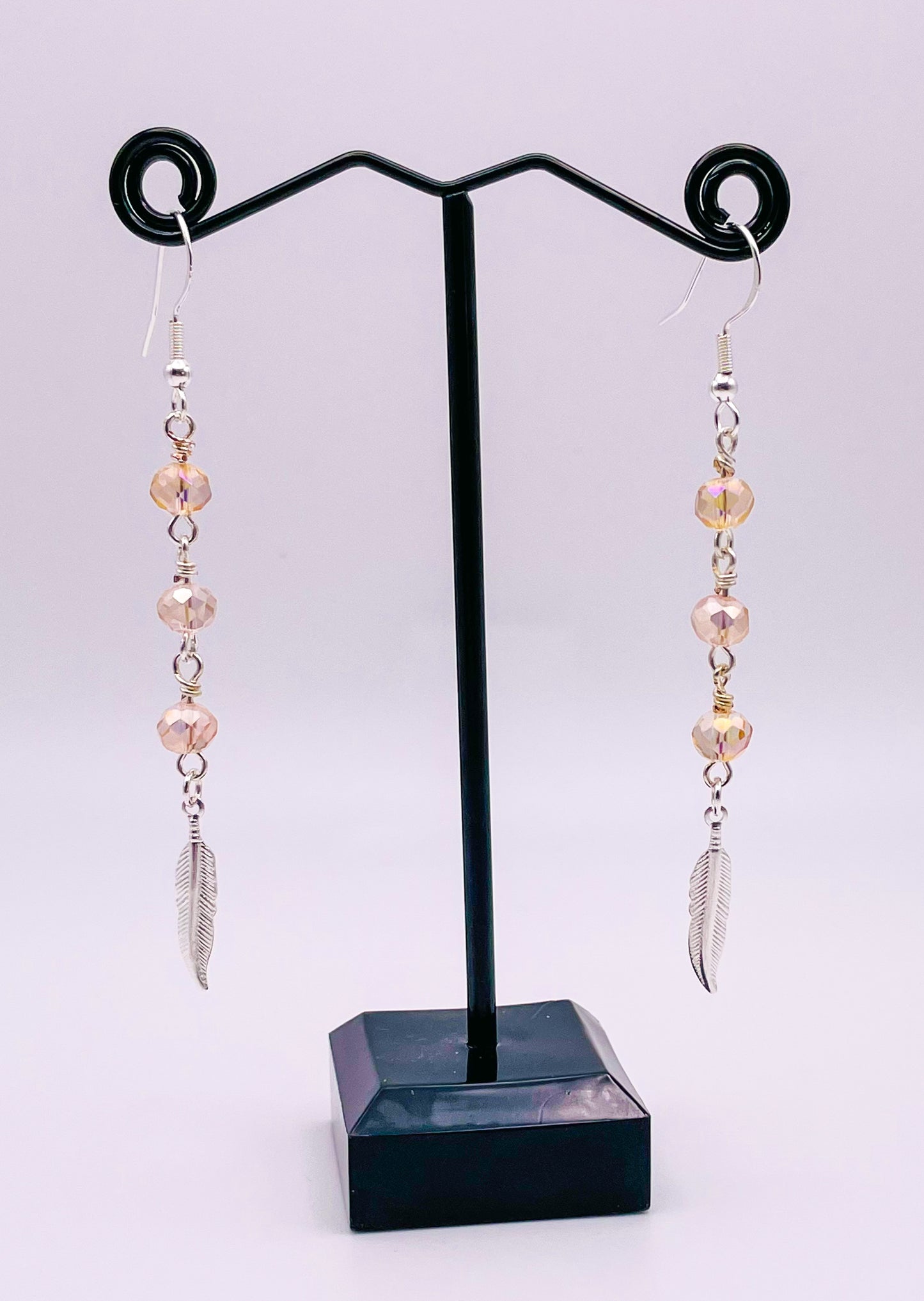 Pink Feather Earrings