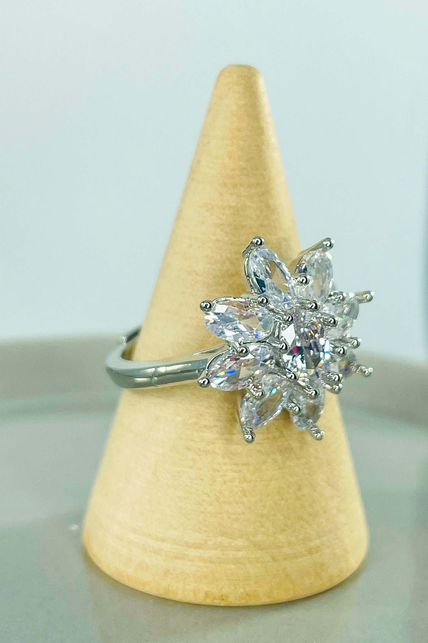 Moissanite Blossom Flower Ring